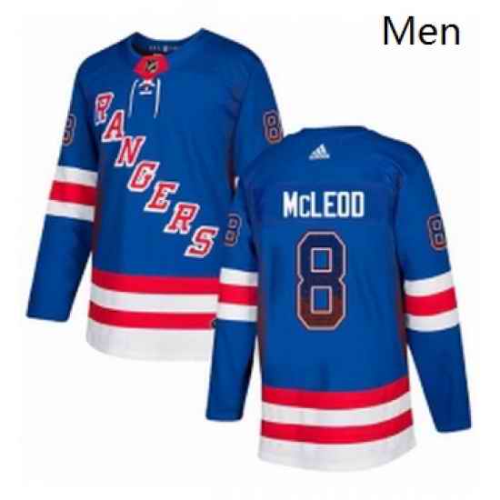 Mens Adidas New York Rangers 8 Cody McLeod Authentic Royal Blue Drift Fashion NHL Jersey
